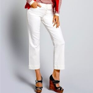 CAbi Palm Beach  Crop Pants Jeans White 2 Nwt New